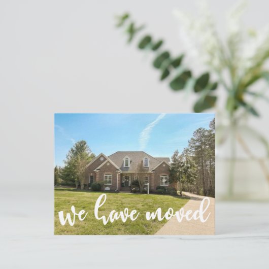 Eenvoudig script dat we hebben verplaatst met Foto Aankondigingskaart (Staand voorkant)