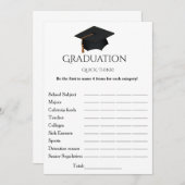 Eenvoudig script denk snel afstuderen partij spel kaart (Voorkant / Achterkant)