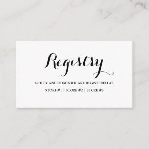 Eenvoudig script e legant Rustic Wedding Registry Informatiekaartje