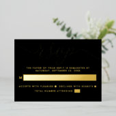 Eenvoudig script - Echte Folie - Bindende RSVP Folie Uitnodiging (Staand Voorkant)