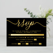 Eenvoudig script - Echte Folie - Bindende RSVP & M Uitnodiging (Staand Voorkant)