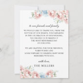 Eenvoudig Script Elegant Blush Bloemen Bruiloft Bedankkaart (Achterkant)