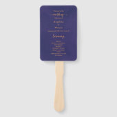 Eenvoudig script Elegant Paarse gouden bruiloft pr Handwaaier (Voorkant)