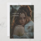 Eenvoudig script Elegante moderne bruiloft foto ov Kaart (Achterkant)