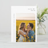 Eenvoudig script Elegante trouwfoto Sla de datum o Save The Date (Staand voorkant)