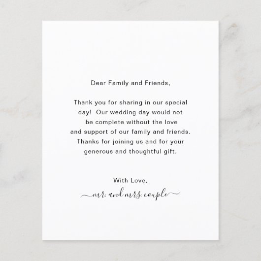 Eenvoudig script foto-budget bruiloft Hartelijk da (Achterkant)