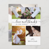 Eenvoudig script foto collage Weddenschap Bedankt Briefkaart (Voorkant / Achterkant)