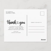 Eenvoudig script foto Weddenschap Bedankt budget Briefkaart (Achterkant)