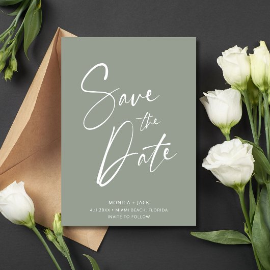 Eenvoudig script foto Weddenschap Save The Date