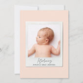 Eenvoudig script  fotogeboorteaankondiging feestdagenkaart (Voorkant)