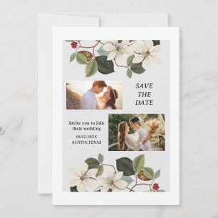 Eenvoudig Script-fotohuwelijk bewaart de datumkaar Kaart