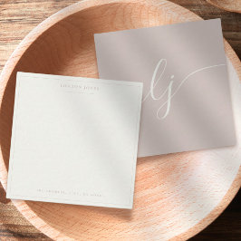 Eenvoudig script Gepersonaliseerd briefpapier Roos Notitiekaartje