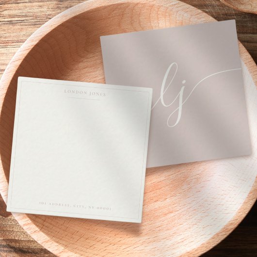 Eenvoudig script Gepersonaliseerd briefpapier Roos Notitiekaartje