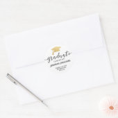 Eenvoudig Script Gold-Afstuderen Pet | Dank je Ronde Sticker (Envelop)