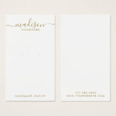 Eenvoudig Script Gold Signature Oorbel Display Kaa Visitekaartje (Voorkant /achterkant)