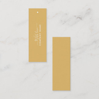 Eenvoudig script - Gold & White CadeauLabels Mini Visitekaartje