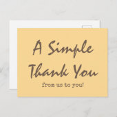 Eenvoudig script Golden Yellow Business Bedankt Briefkaart (Voorkant / Achterkant)