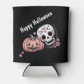 Eenvoudig script Halloween Skull en Jack-O-Lantern Blikjeskoeler (Voorkant)