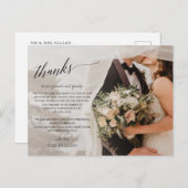 Eenvoudig script handgeschreven foto Weddenschap B Briefkaart (Voorkant / Achterkant)