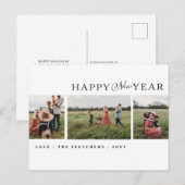 Eenvoudig script Happy New Year Photo Holiday Briefkaart (Voorkant / Achterkant)