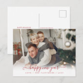 Eenvoudig script Happy Nieuwjaar Holiday Briefkaart (Voorkant / Achterkant)