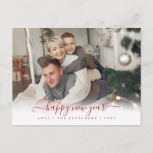 Eenvoudig script Happy Nieuwjaar Holiday Briefkaart