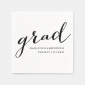 Eenvoudig script in zwart | Afstuderen servetten (Voorkant)
