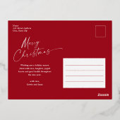 Eenvoudig script, kerstfoto folie feestdagen briefkaart (Achterkant)