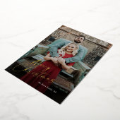 Eenvoudig script, kerstfoto folie feestdagenkaart (Gedraaid)