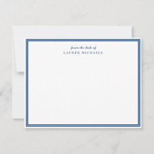 Eenvoudig Script Licht Marine Blauwe Rand Geperson Notitiekaartje