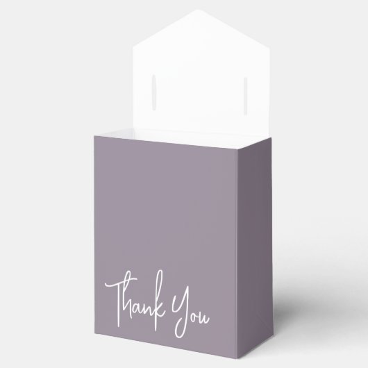 Eenvoudig script Lila Bedankt Favor Box Bedankdoosjes (Geopend)