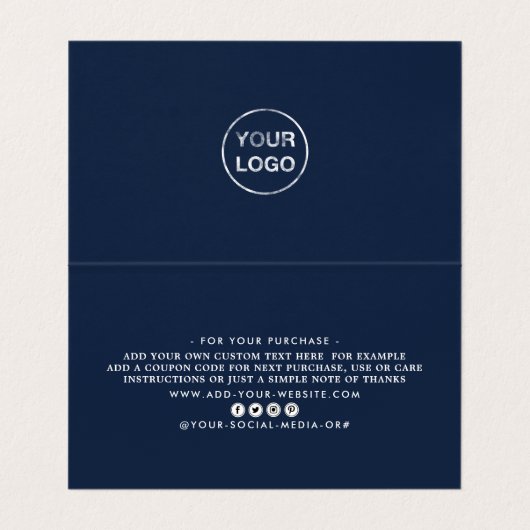 Eenvoudig script, Logo/Afbeelding - Hartelijk dank Visitekaartjes (Binnenkant ongevouwen)