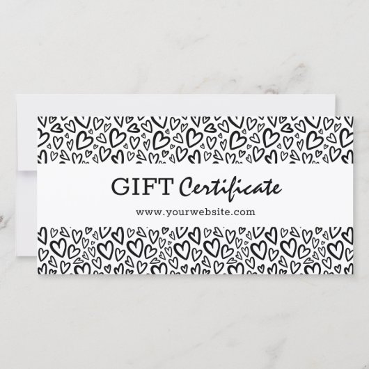 Eenvoudig Script Logo Heart Black Cadeaubon (Achterkant)