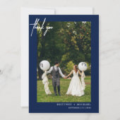 Eenvoudig script marine foto modern dank u kaart (Voorkant)