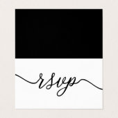 Eenvoudig script met foto-RSVP-kaart Visitekaartjes (Buitenkant ongevouwen)