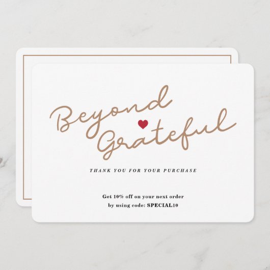 Eenvoudig script met hart - Zakelijk bedankt - Kaa (Voorkant / Achterkant)