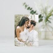 Eenvoudig script met Heart Weddenfoto Hartelijk da Briefkaart (Staand voorkant)