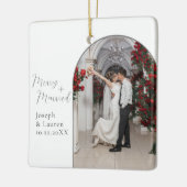 Eenvoudig script met kerstfeest keramisch ornament (Links)