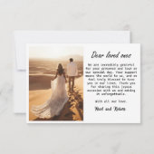 Eenvoudig script met trouwfoto dank u kaart (Achterkant)