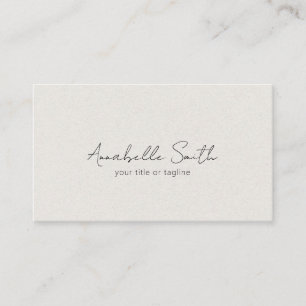 Eenvoudig script minimalistisch modern beige legan visitekaartje