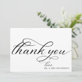 Eenvoudig script minimalistische bruiloft bedankka bedankkaart (Staand voorkant)