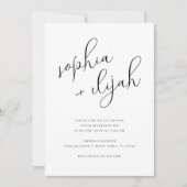 Eenvoudig script minimalistische foto bruiloft kaart (Voorkant)