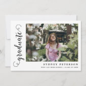 Eenvoudig Script Modern 2 Photo Graduation Party Kaart (Voorkant)