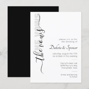 Eenvoudig script Modern minimal bruiloft Invita Kaart