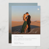 Eenvoudig script Moderne fotobruiloft Bedankkaart (Voorkant / Achterkant)