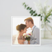 Eenvoudig Script Moderne trouwfoto dank u kaart (Staand voorkant)