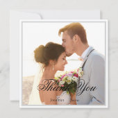 Eenvoudig Script Moderne trouwfoto dank u kaart (Voorkant)