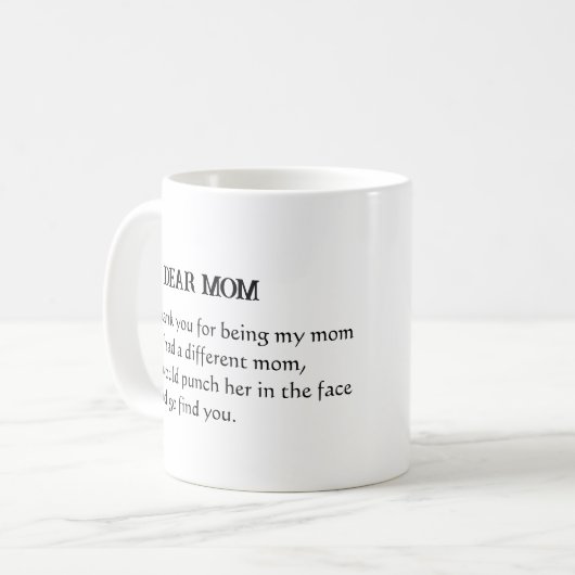 Eenvoudig script moederdag giftFunny moederdag Koffiemok (Voorkant links)