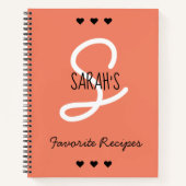 Eenvoudig Script Monogram Favoriete Recepten Koraa Notitieboek (Voorkant)