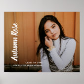 Eenvoudig Script Naam Foto Modern Afstuderen Poster (Voorkant)